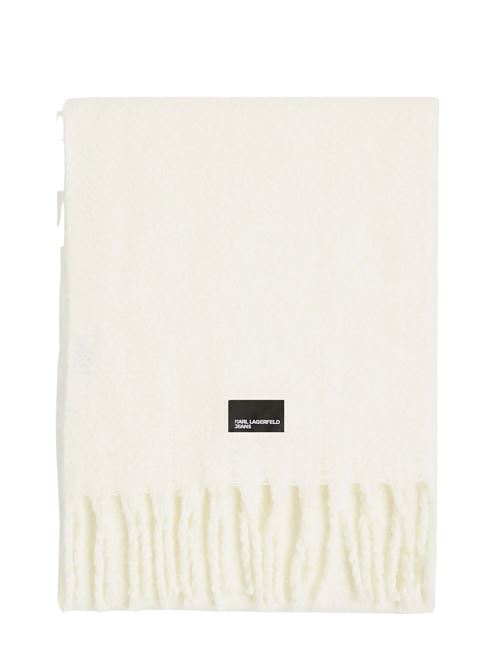 Sciarpa con frange bianca Karl Lagerfeld jeans | A4W33101110